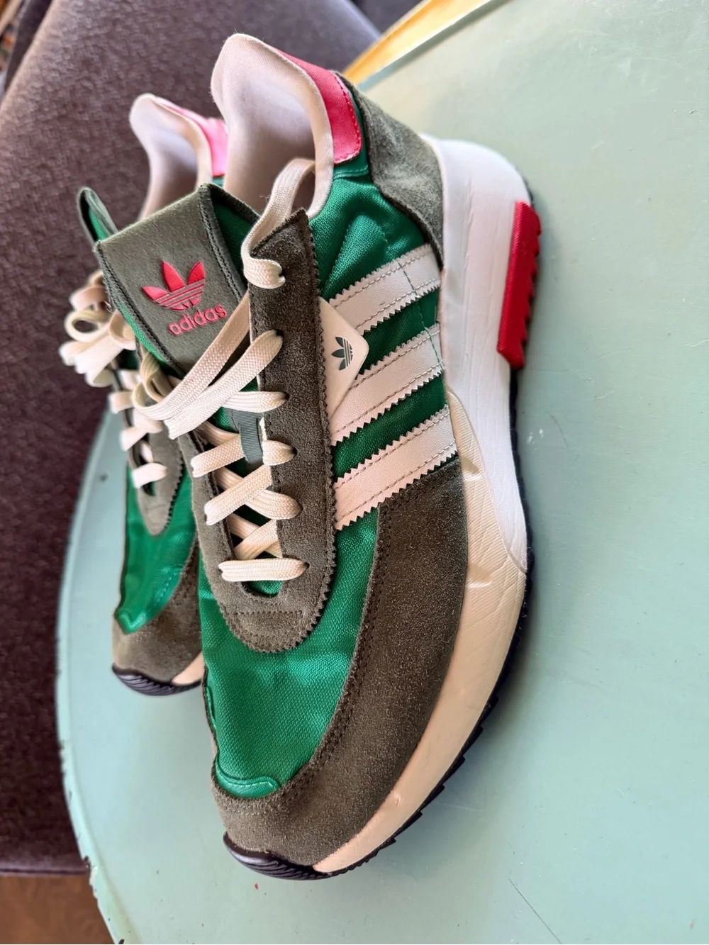adidas Green and White sneakers men’s size 10